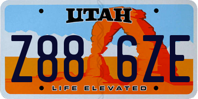 UT license plate Z886ZE