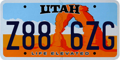 UT license plate Z886ZG