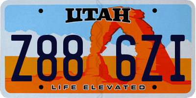 UT license plate Z886ZI