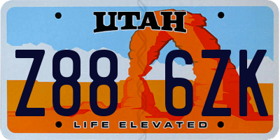 UT license plate Z886ZK