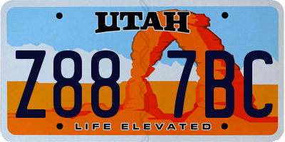 UT license plate Z887BC