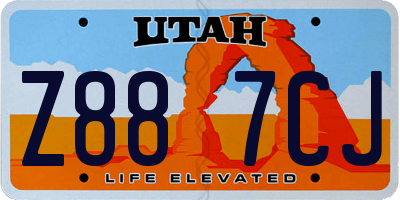 UT license plate Z887CJ