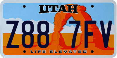 UT license plate Z887FV