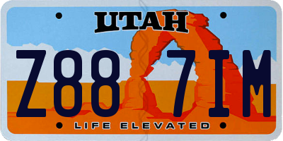 UT license plate Z887IM
