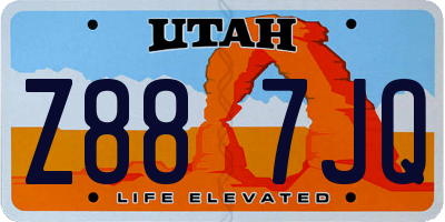 UT license plate Z887JQ