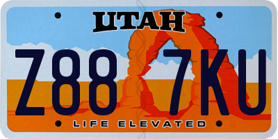 UT license plate Z887KU