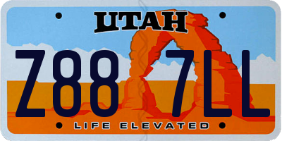 UT license plate Z887LL