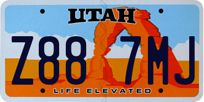 UT license plate Z887MJ