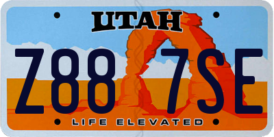 UT license plate Z887SE