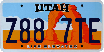 UT license plate Z887TE