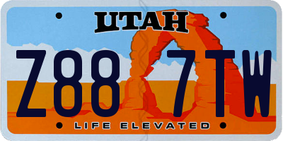 UT license plate Z887TW