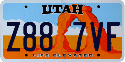 UT license plate Z887VF