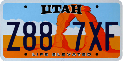 UT license plate Z887XF