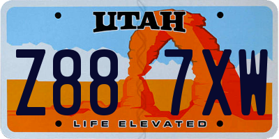 UT license plate Z887XW