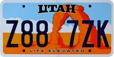 UT license plate Z887ZK