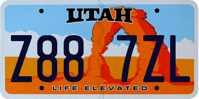UT license plate Z887ZL
