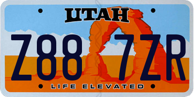 UT license plate Z887ZR