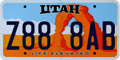 UT license plate Z888AB