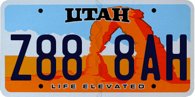 UT license plate Z888AH