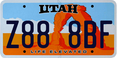 UT license plate Z888BF
