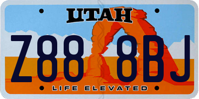 UT license plate Z888BJ