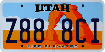 UT license plate Z888CI