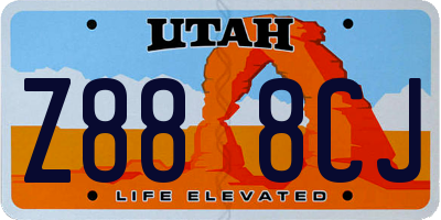 UT license plate Z888CJ