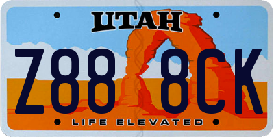 UT license plate Z888CK