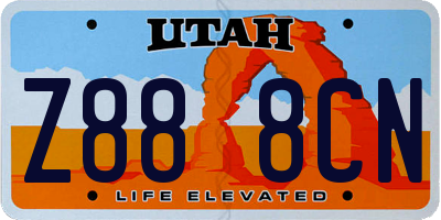 UT license plate Z888CN