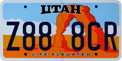 UT license plate Z888CR