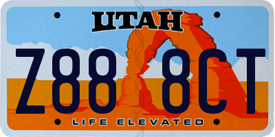 UT license plate Z888CT