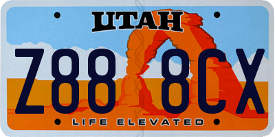 UT license plate Z888CX