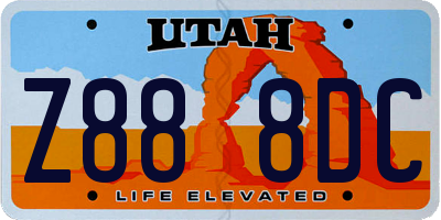 UT license plate Z888DC