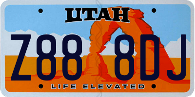 UT license plate Z888DJ