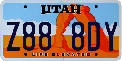 UT license plate Z888DY