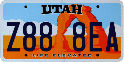 UT license plate Z888EA