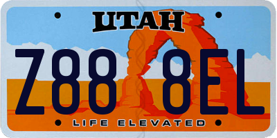 UT license plate Z888EL