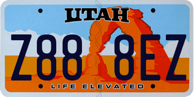 UT license plate Z888EZ