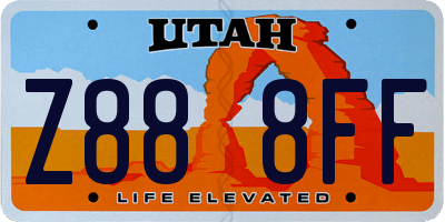 UT license plate Z888FF