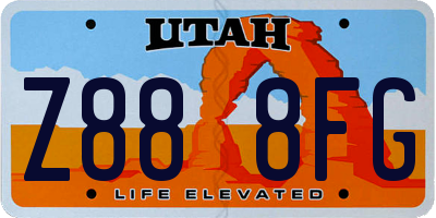 UT license plate Z888FG