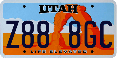 UT license plate Z888GC