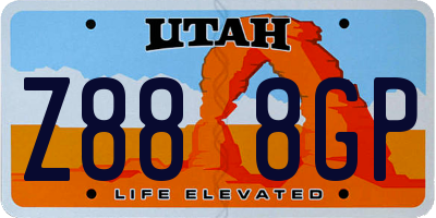 UT license plate Z888GP