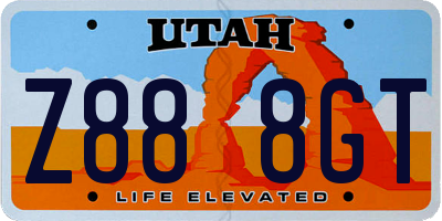 UT license plate Z888GT