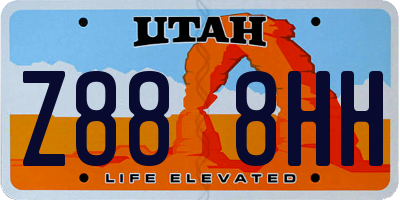 UT license plate Z888HH