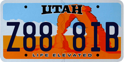 UT license plate Z888IB