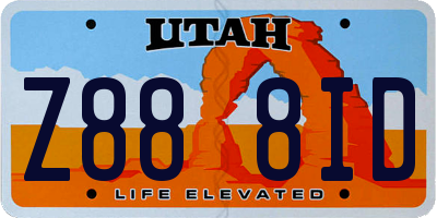 UT license plate Z888ID