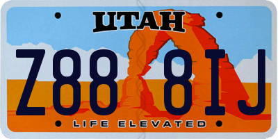 UT license plate Z888IJ