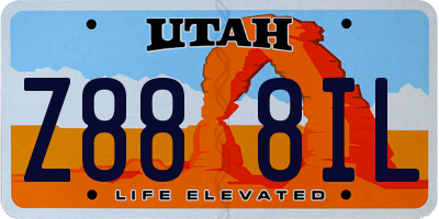 UT license plate Z888IL