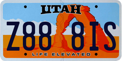 UT license plate Z888IS