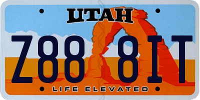 UT license plate Z888IT